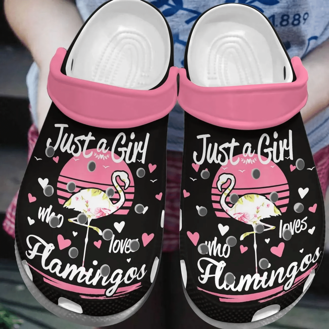 Flamingo Personalized Clog Custom Crocs Comfortablefashion Style Comfortable For Women Men Kid Print 3D Just A Girl Who Loves Flamingos