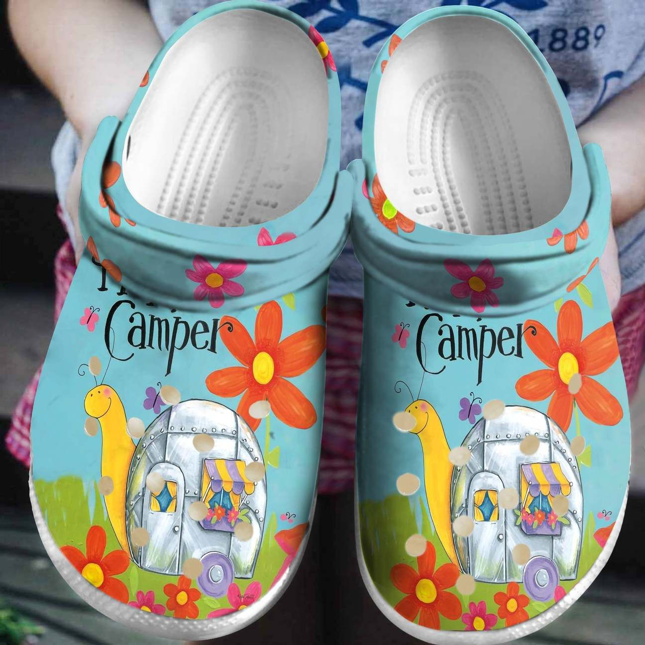Camping Personalized Clog Custom Crocs Comfortablefashion Style Comfortable For Women Men Kid Print 3D Snail Happy Camper