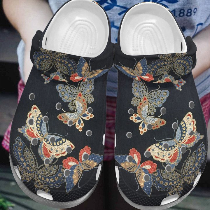 Art Butterfly Custom Crocs Classic Clogs Shoes For Men Women Black Crocs Classic Clogs Shoes Beach Shoe