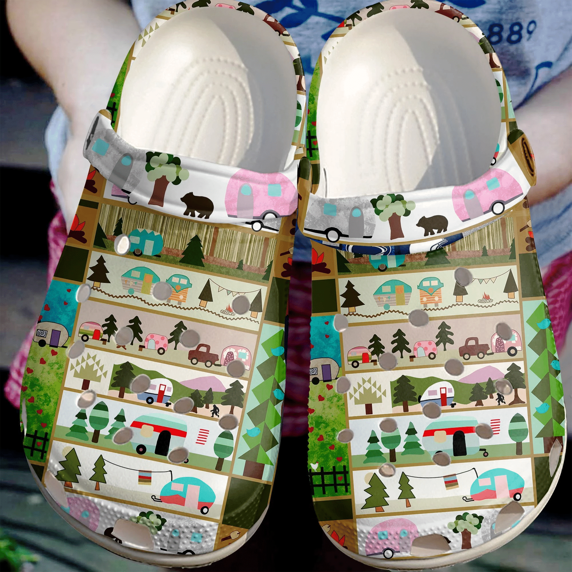 Camper Day Crocs Shoes Clog Camping In Wood Crocbland Clog