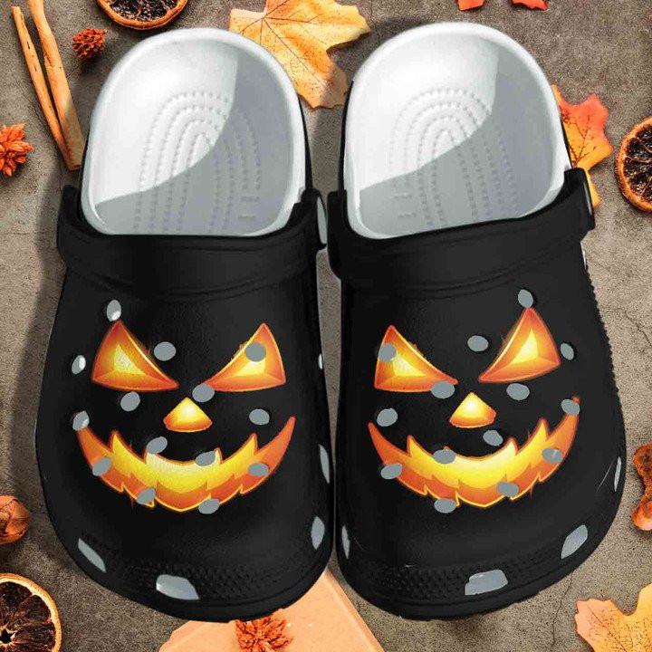 Pumpkin Face Cosplay Halloween Shoes Clogs Crocs Gift For Men Women Pumpkin