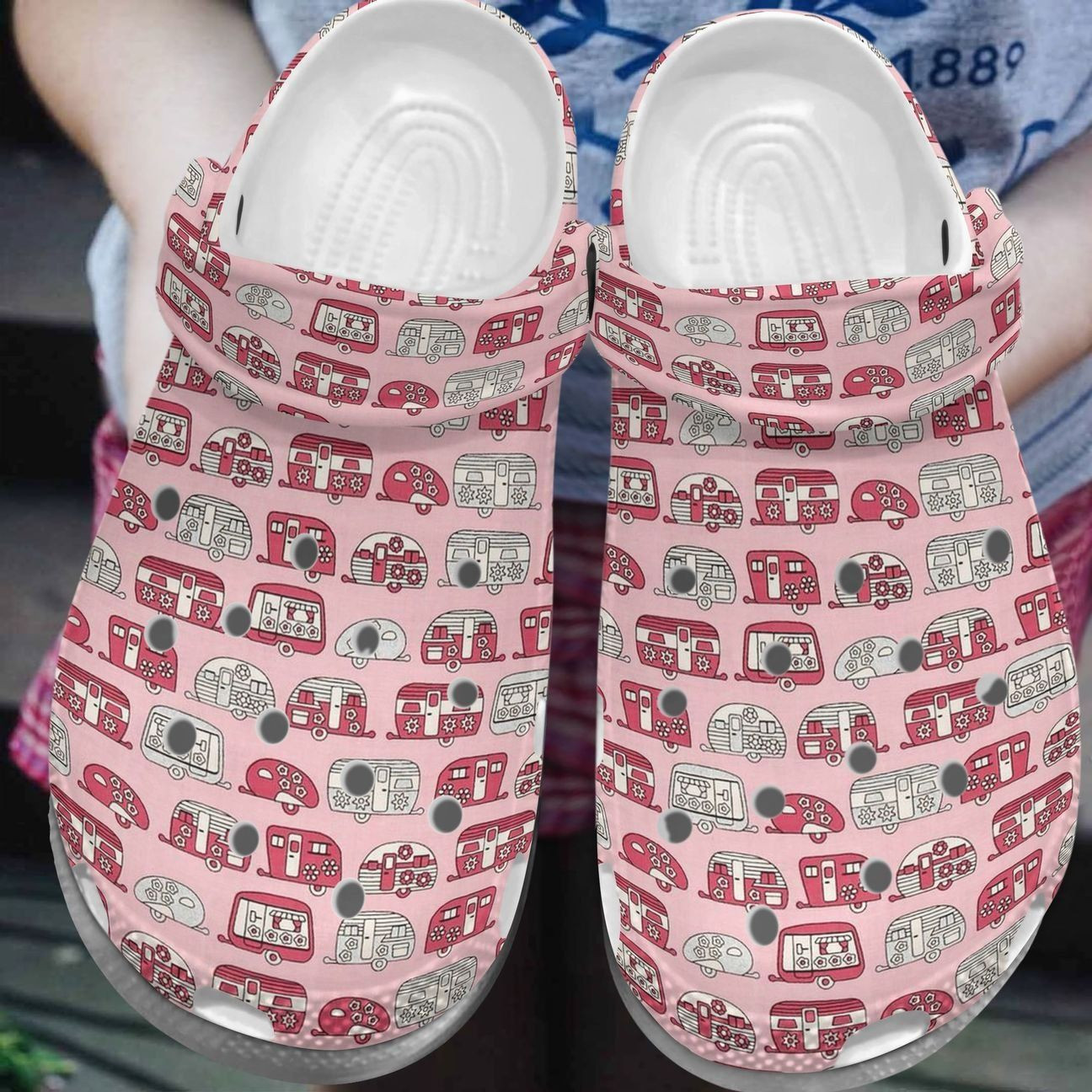 Camping Personalized Clog Custom Crocs Comfortablefashion Style Comfortable For Women Men Kid Print 3D Pink Campers