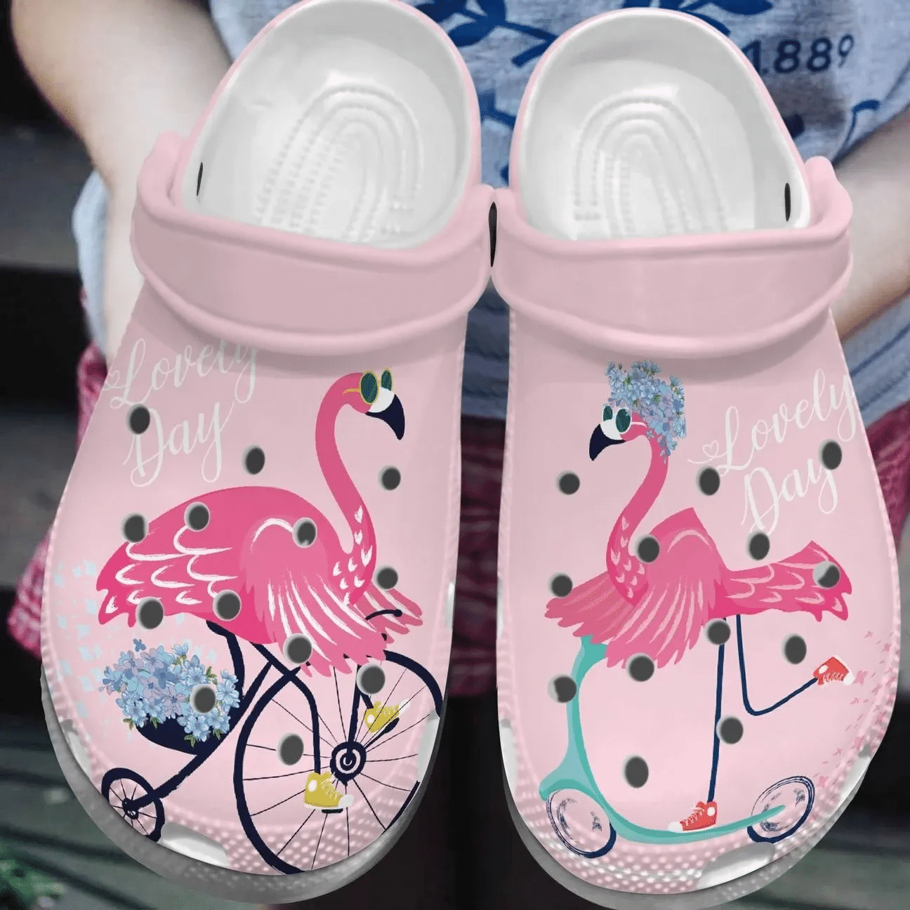 Flamingo Personalized Clog Custom Crocs Comfortablefashion Style Comfortable For Women Men Kid Print 3D ItS A Lovely Day