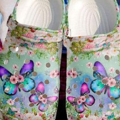 Butterfly Flower Crocs Crocband Clog Clog Comfortable For Mens And Womens Classic Clog Water Shoes Comfortable