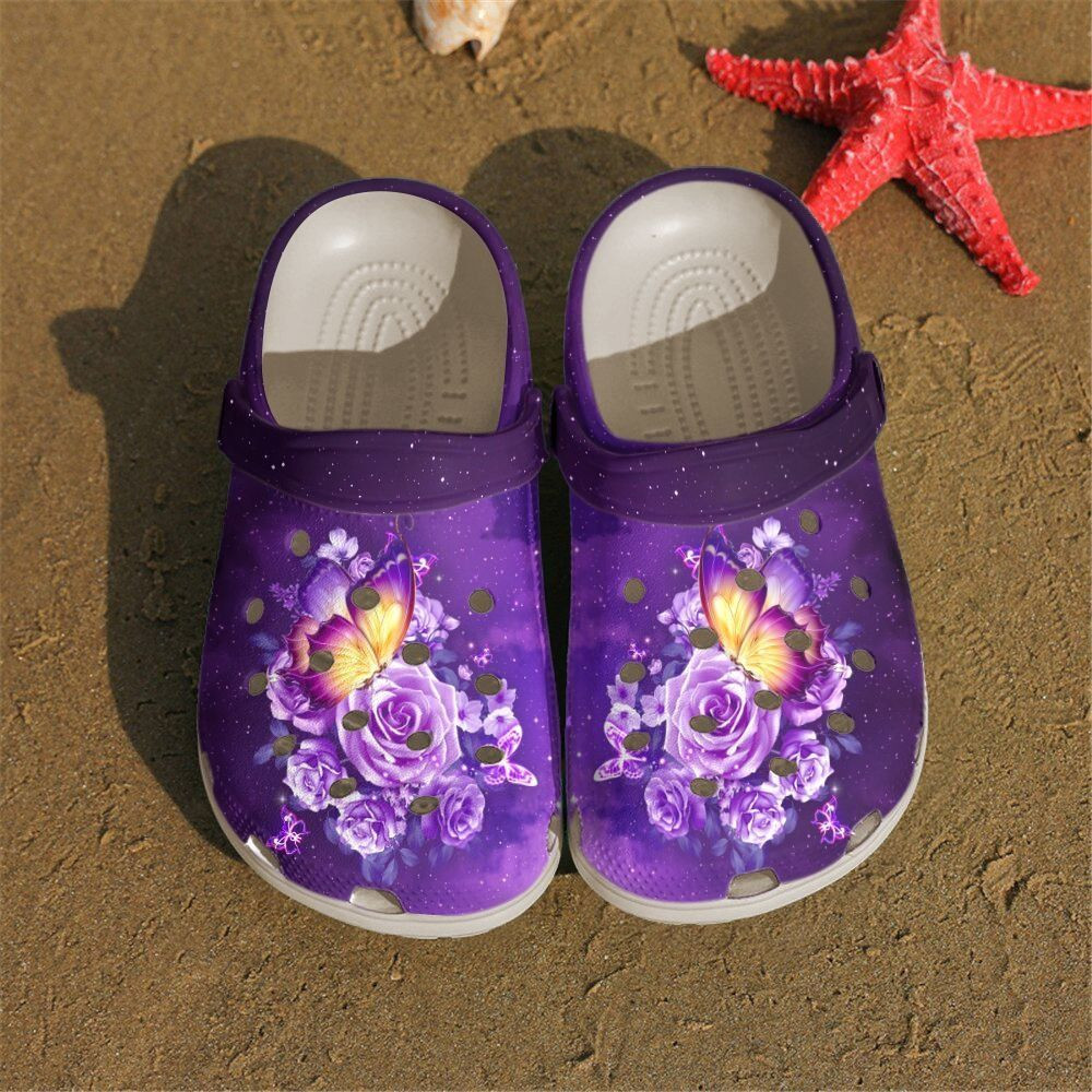 Butterfly Personalized Clog Custom Crocs Comfortablefashion Style Comfortable For Women Men Kid Print 3D Floral Butterfly