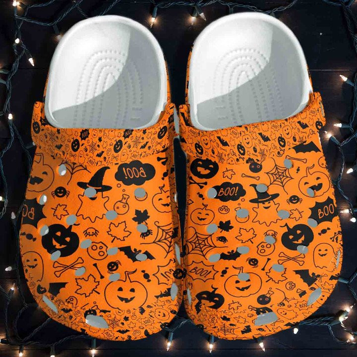 Monsters Ghost Halloween Shoes Crocs Crocband Clogs Gift For Kids HLW