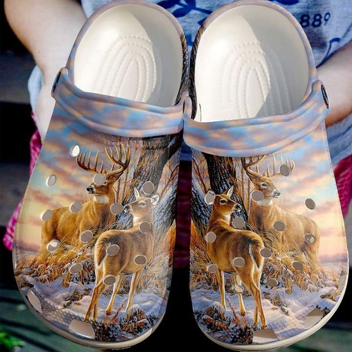 Huntingclog Deer Hunting Art Crocs Clog Shoes