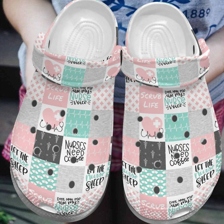 Let The Nurse Sleep Shoes Nurse Need Coffee Crocs Clogs Gift For Women Sleep