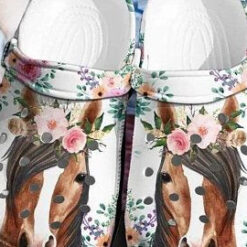 Horse Flowers Crocs Crocband Clog Clog Comfortable For Mens And Womens Classic Clog Water Shoes Comfortable