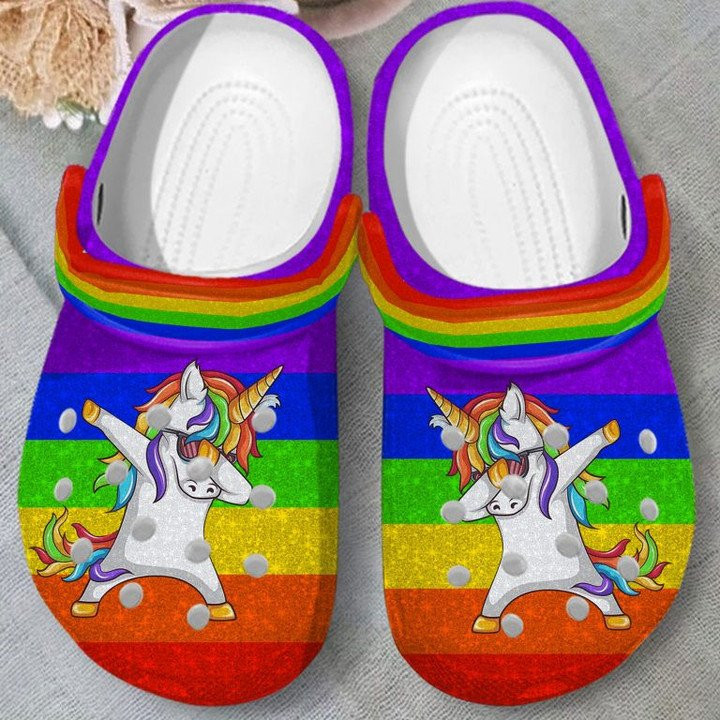 Unicorn in Colorful World Shoes Crocs Clogs