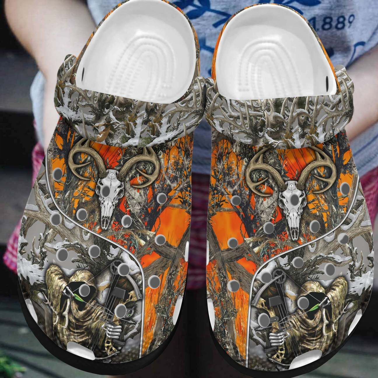 Hunting Personalized Clog Custom Crocs Comfortablefashion Style Comfortable For Women Men Kid Print 3D Bow Hunter