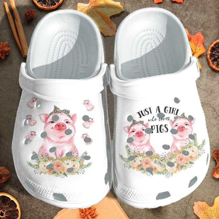 Pig Girl Cute Shoes Farm Life Girl Love Pig Crocs Clogs