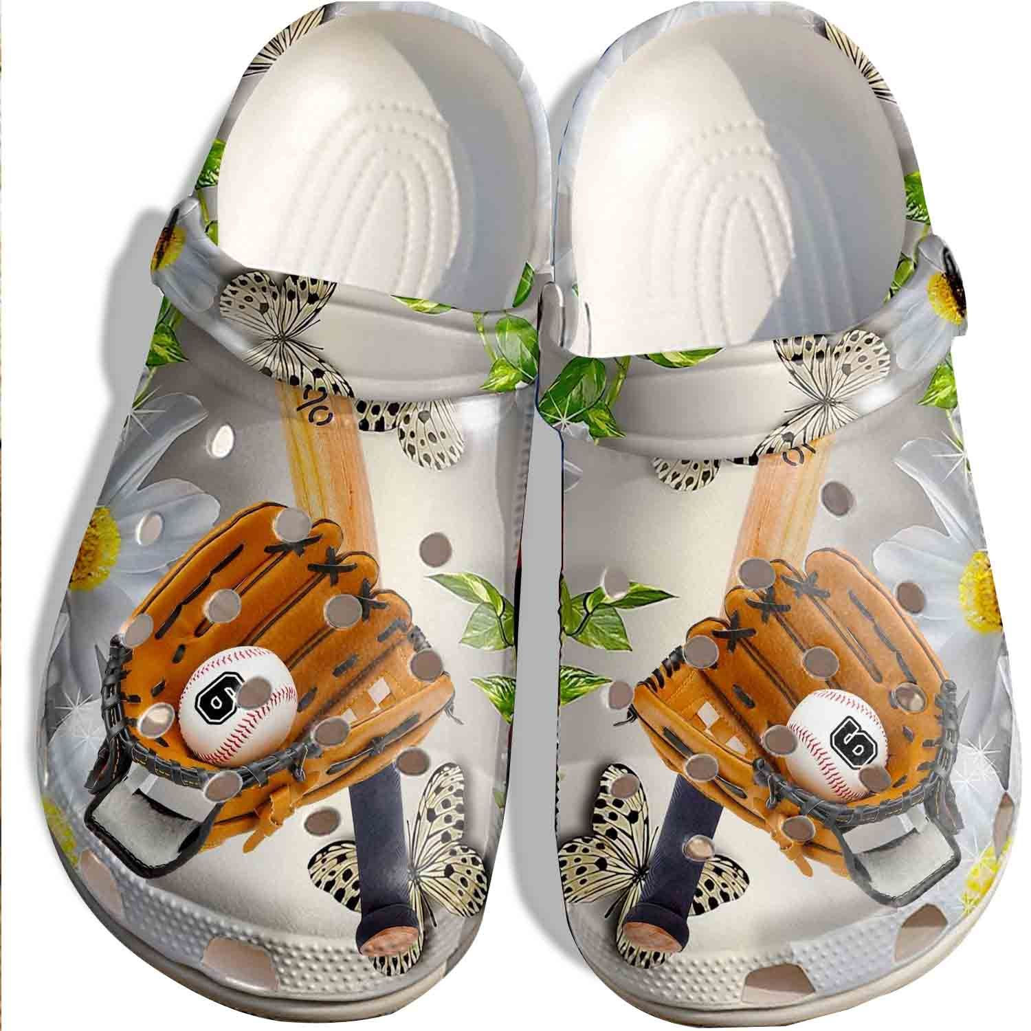 Butterfly Baseball Shoes Crocs For Batter Girl