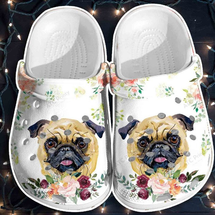 Adorable Pitbull Shoes Roses Dog Crocs Clog