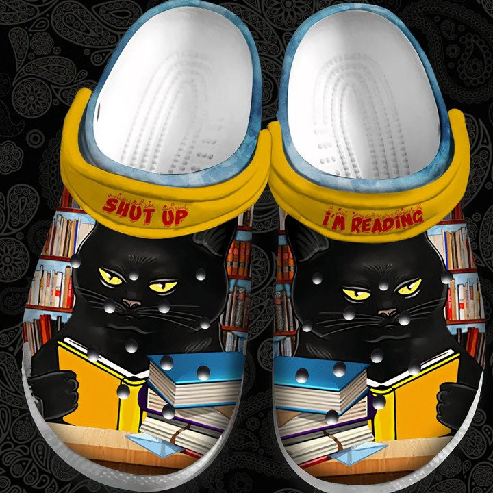 Black Cat Love Read Shoes Shut up Im Reading Outdoor Shoes