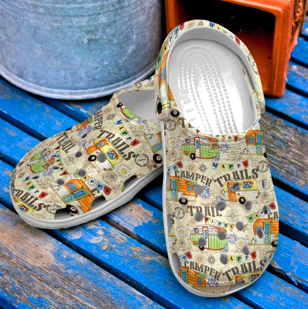 Camping Personalized Clog Custom Crocs Comfortablefashion Style Comfortable For Women Men Kid Print 3D Camper Trails