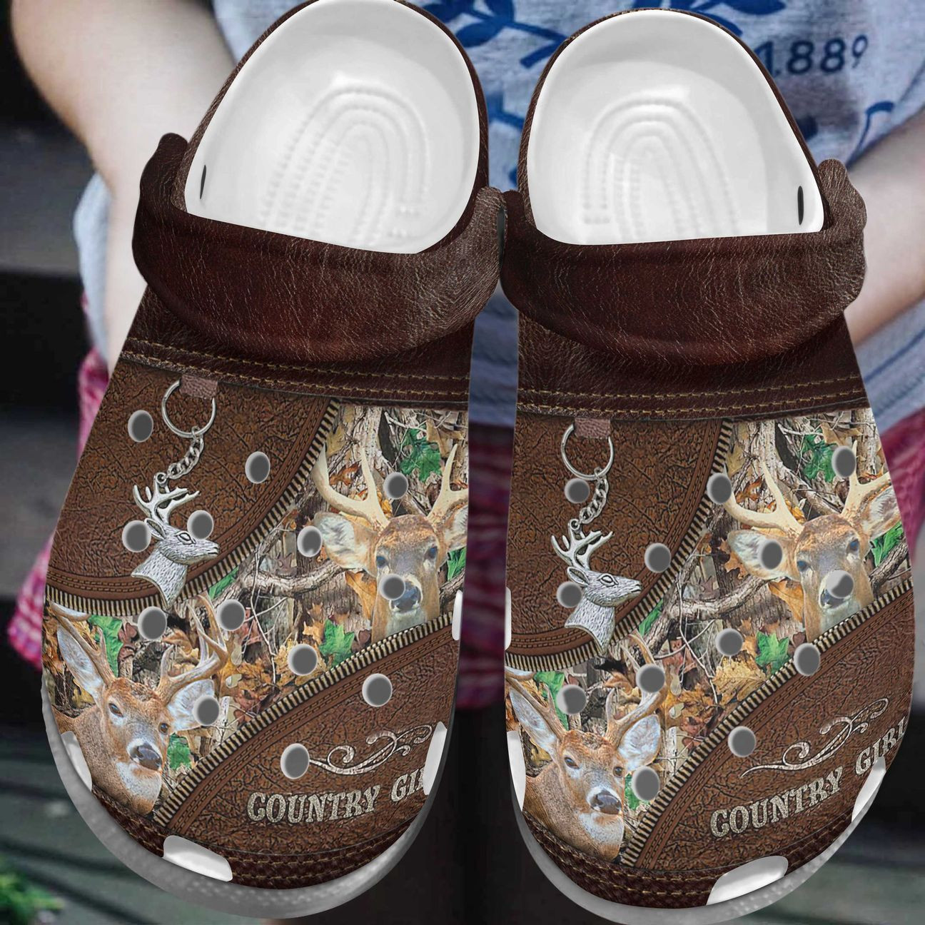 Hunting Personalize Clog Custom Crocs Fashionstyle Comfortable For Women Men Kid Print 3D Whitesole Country Girl