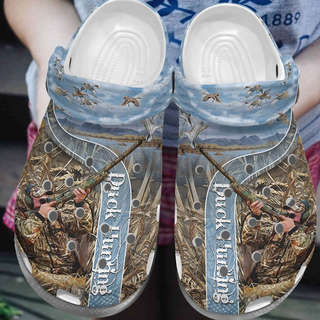 Hunting Personalized Clog Custom Crocs Comfortablefashion Style Comfortable For Women Men Kid Print 3D Duck Hunting