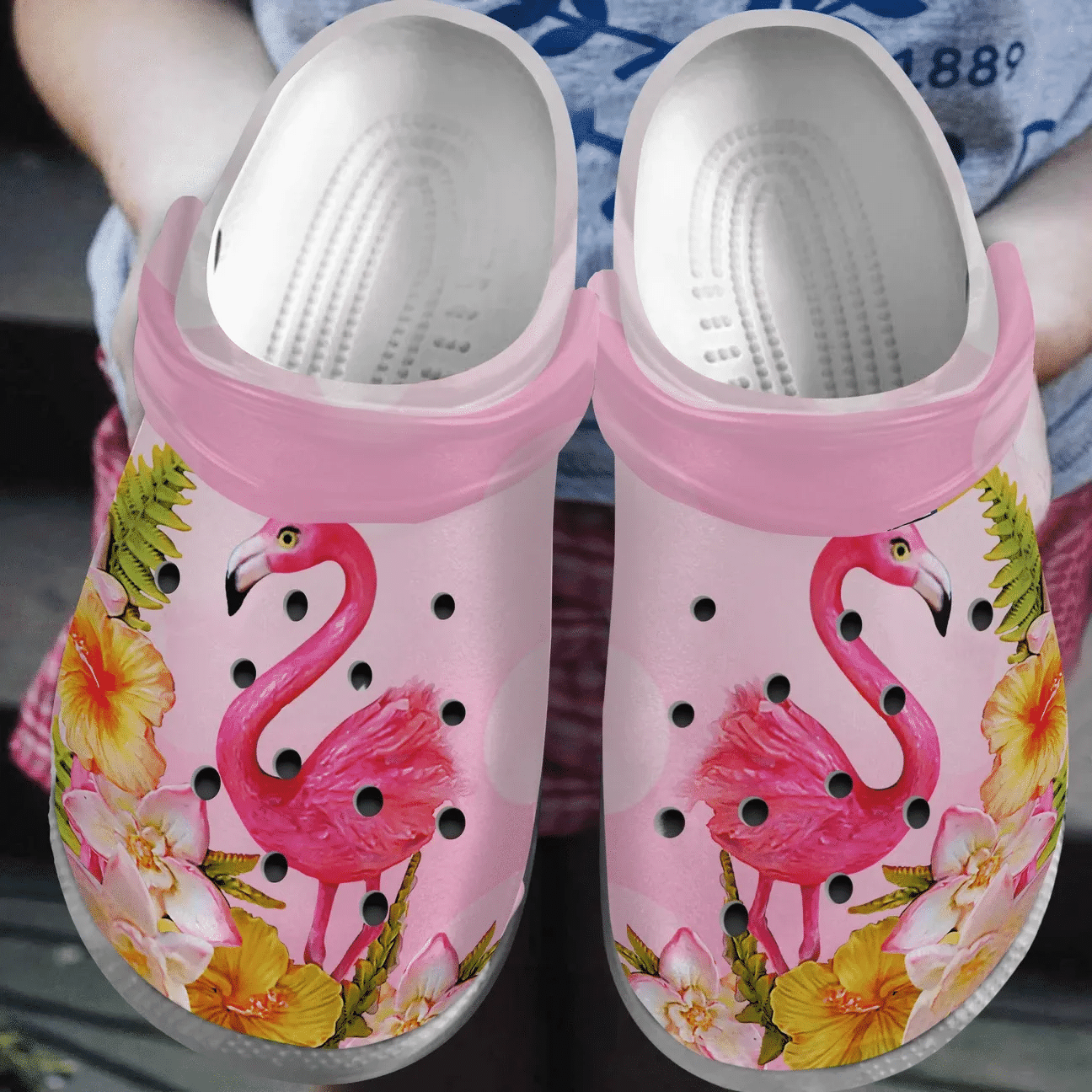 Flamingo Personalized Clog Custom Crocs Comfortablefashion Style Comfortable For Women Men Kid Print 3D Pretty Flamingo