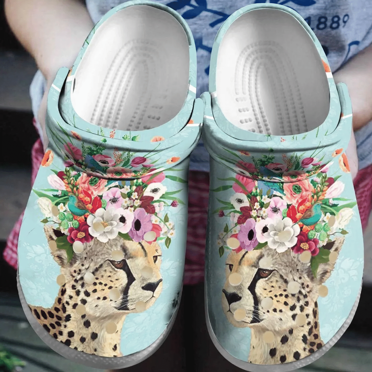 Leopard Personalized Clog Custom Crocs Comfortablefashion Style Comfortable For Women Men Kid Print 3D Flower Leopard