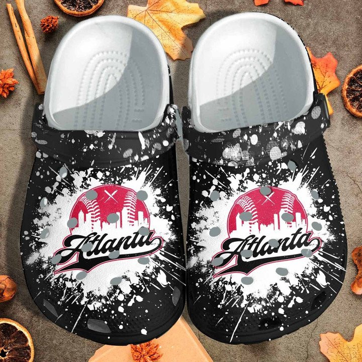 Atlanta Baseball Custom Crocs Classic Clogs Shoes Sport Beach Crocs Classic Clogs Shoes