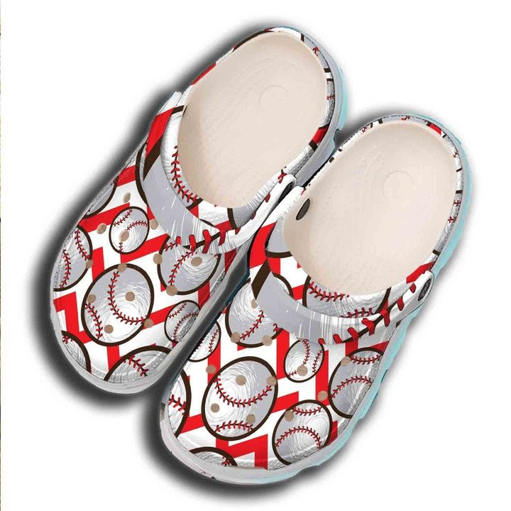 Grey Baseball Ball Crocs Clogs Shoes For Batter Girl Baseball