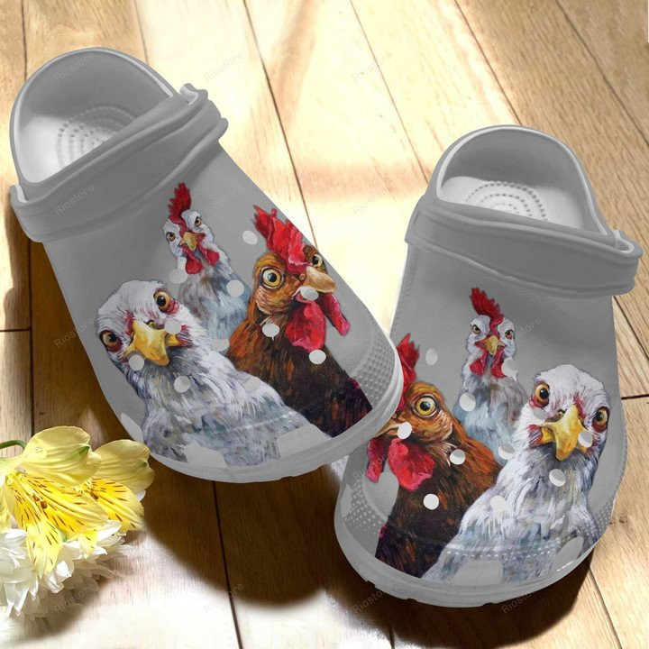 Funny Trio Chicken Crocs Shoes Crocbland Clog