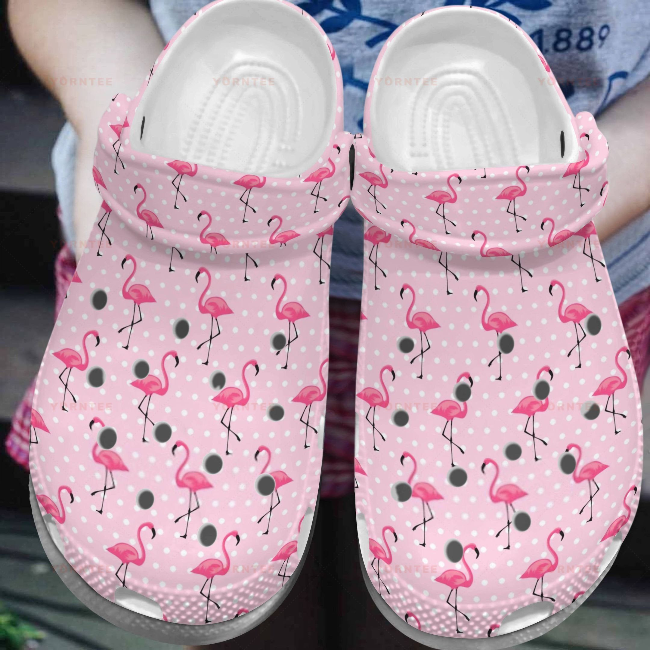 Flamingo Pinky Pattern Crocs Clog Shoes Crocs For Mens And Womens