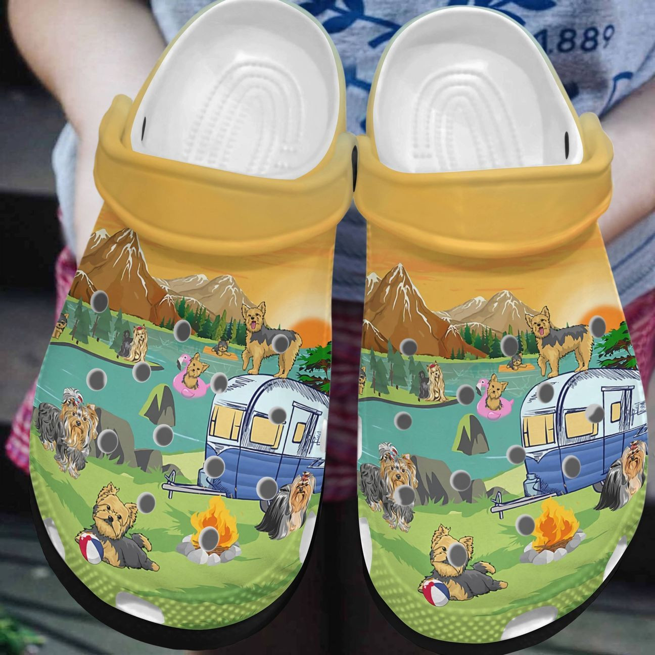 Yorkshire Personalized Clog Custom Crocs Comfortablefashion Style Comfortable For Women Men Kid Print 3D Camping Yorkshire