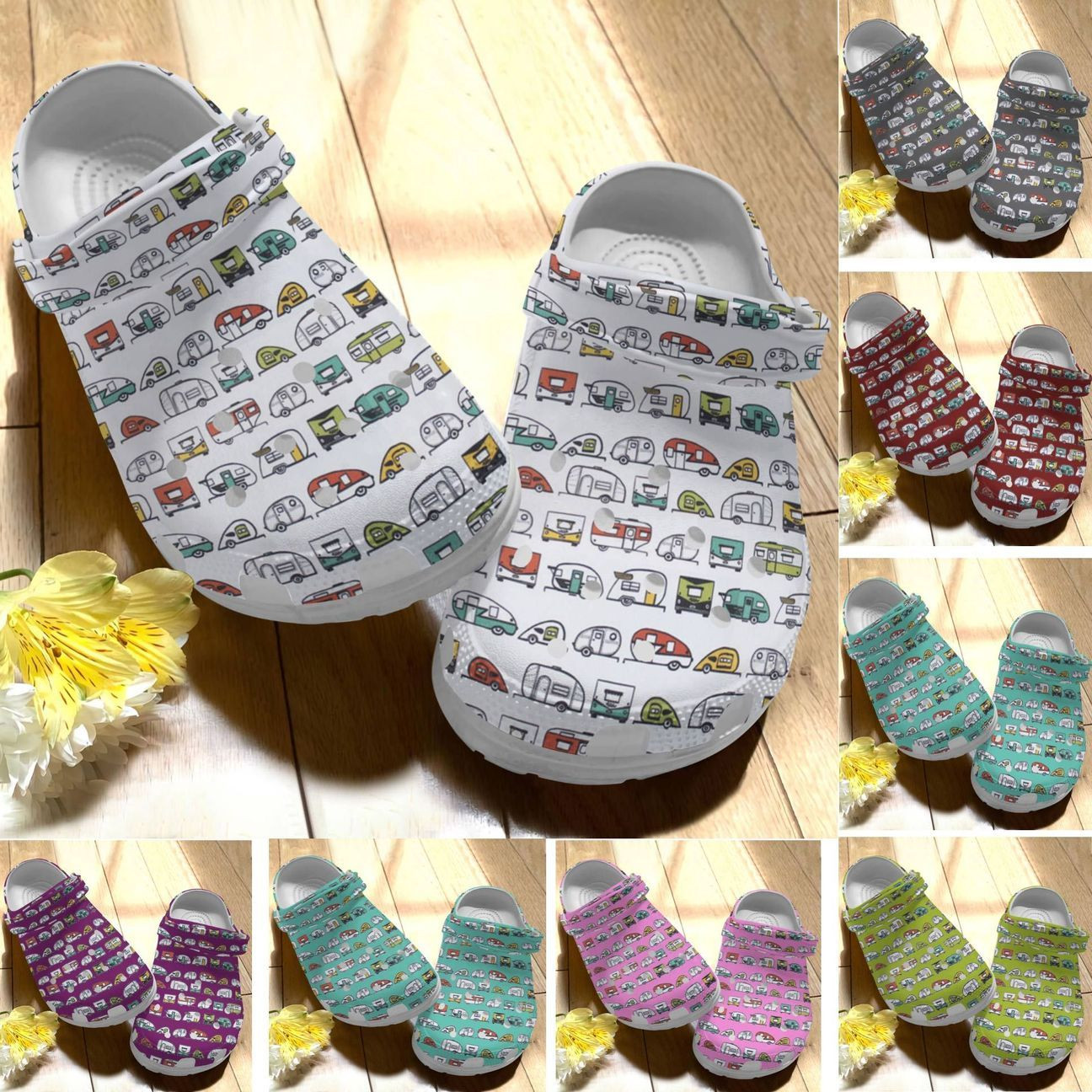 Camping Personalize Clog Custom Crocs Fashionstyle Comfortable For Women Men Kid Print 3D Whitesole Camper Camper