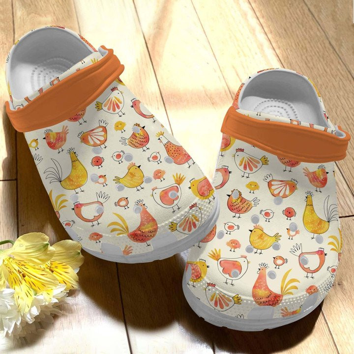 Strong Rooster Chickens Crocs Classic Clogs Shoes