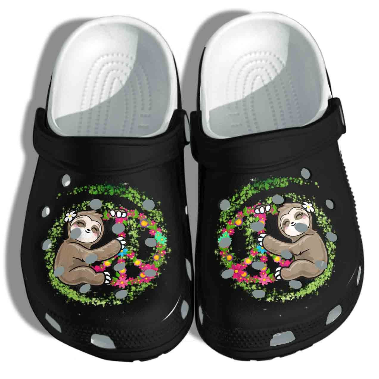 Cutie Sloth Shoes Crocs Autism Awareness Flower Clog