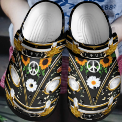 Hippie Personalized Clog Custom Crocs Comfortablefashion Style Comfortable For Women Men Kid Print 3D Hippie Flower Bus