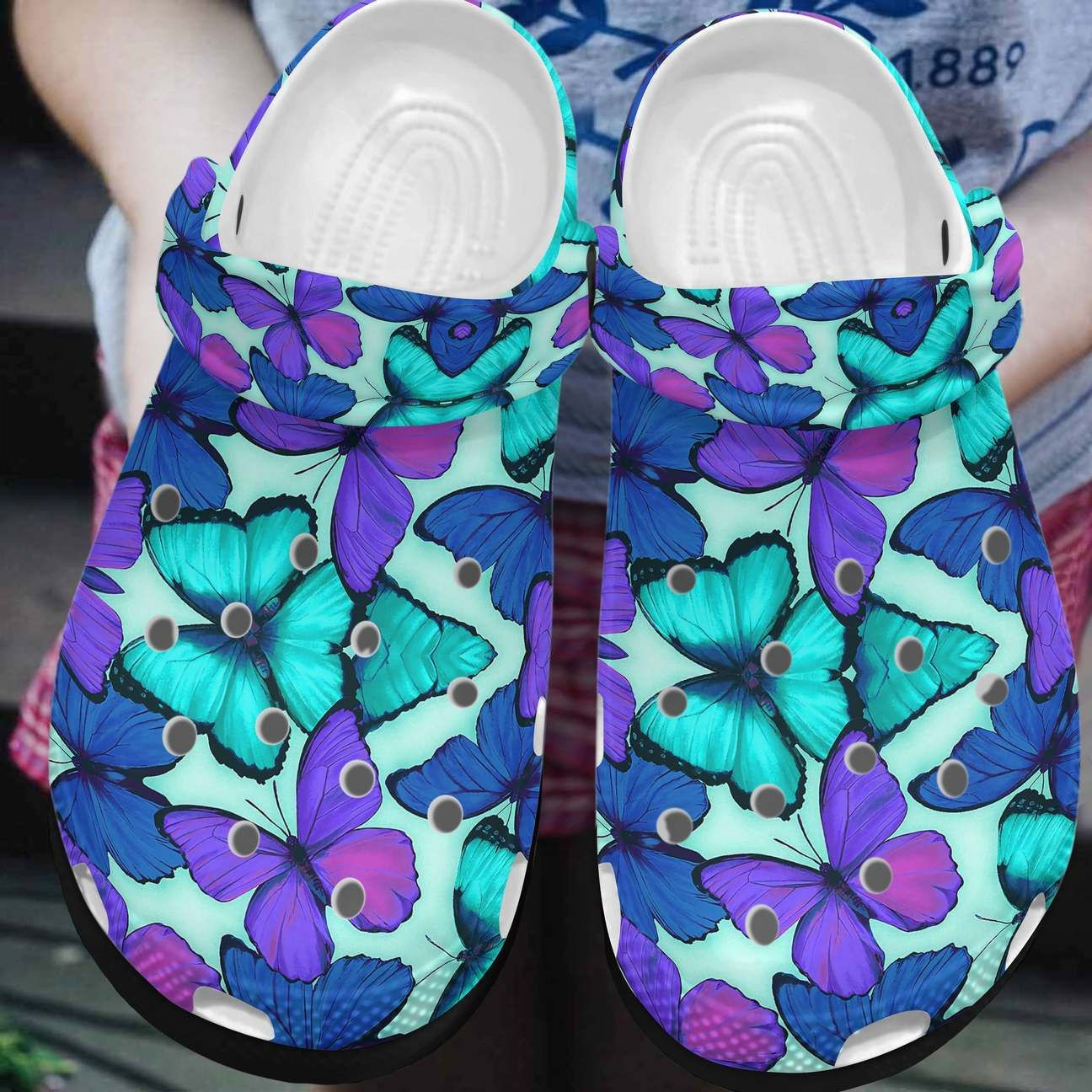 Butterfly Personalized Clog Custom Crocs Comfortablefashion Style Comfortable For Women Men Kid Print 3D Fly High