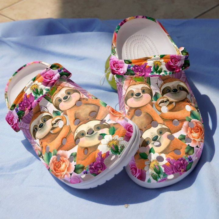 Happy Sloth Family Shoes Crocs Crocbland Clog Gift For Sister Friends Happy