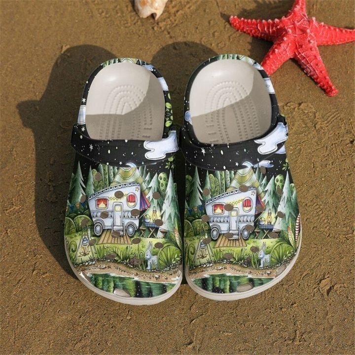 Camping Camper In The Night Crocs Clog Shoes