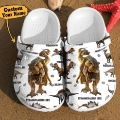 Dinosaur Crocs Dinosaur Types Pattern Gift For Lovers Clog Shoes