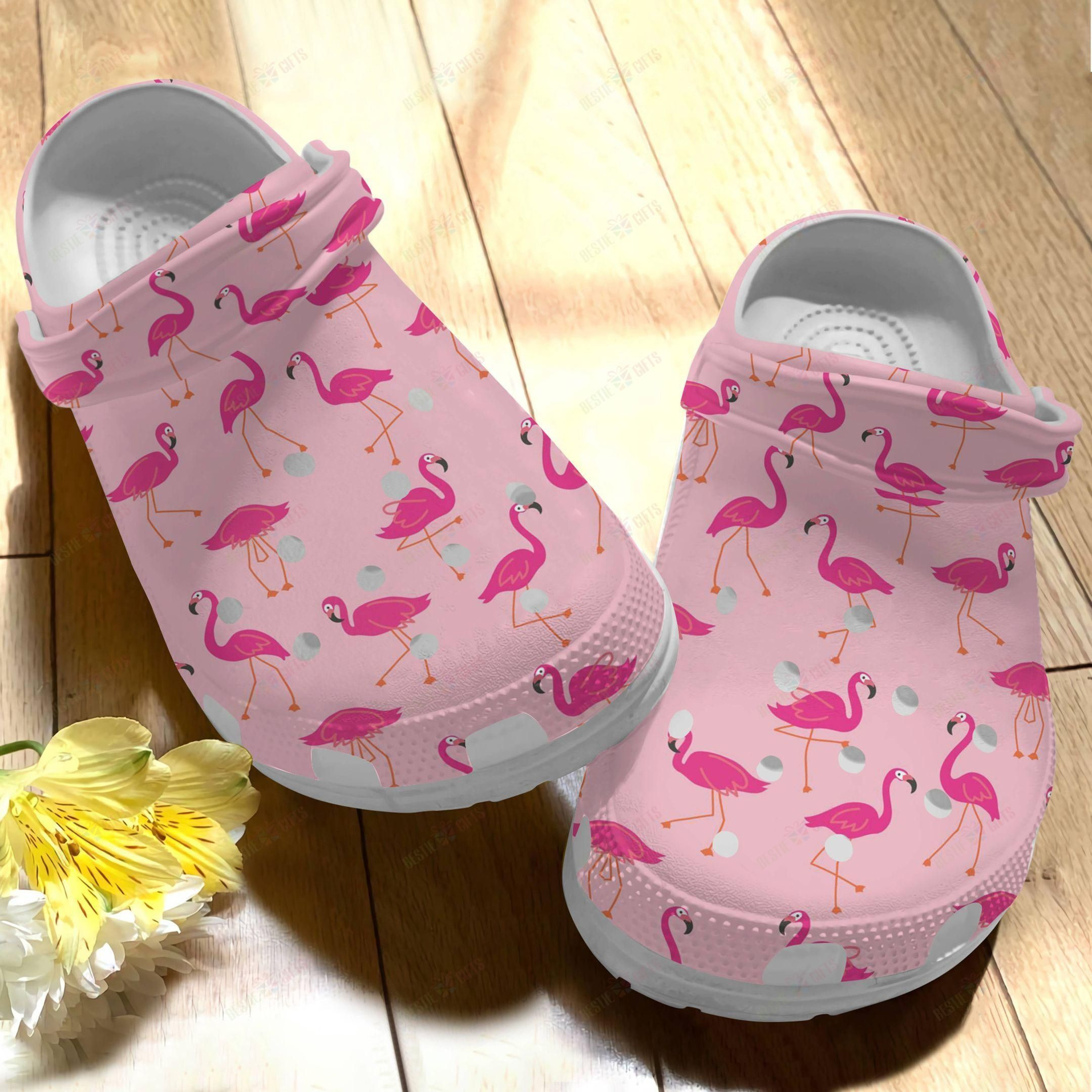 Flamingo Crocs Classic Clog Pink Pattern Shoes