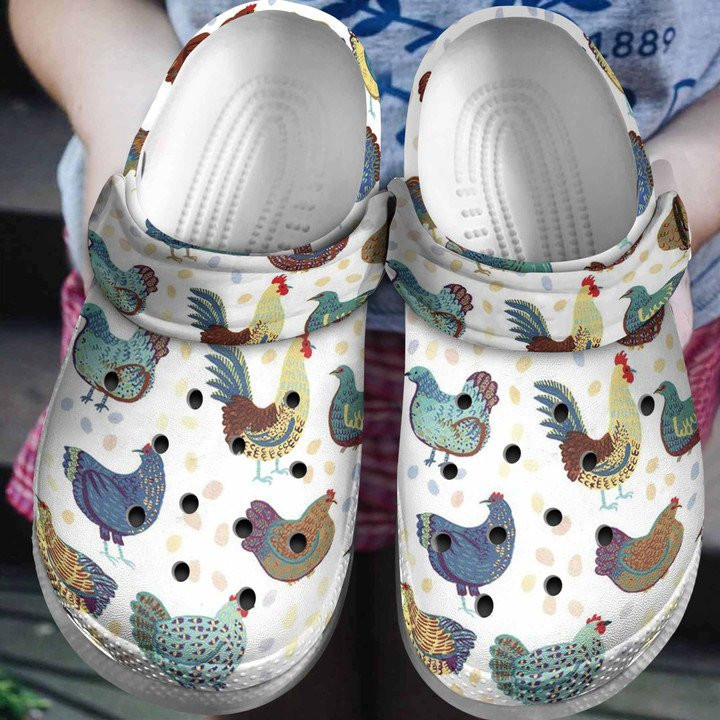 Funny Fat Chicken Art Crocs Shoes Crocbland Clogs