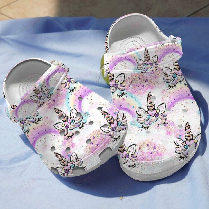 Rainbow Unicorn Shoes Crocs Clogs