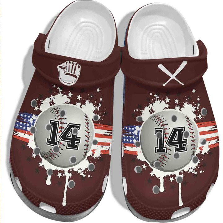 America Flag Baseball Vector Custom Shoe th Baseball Outdoor Crocs Classic Clogs Shoes