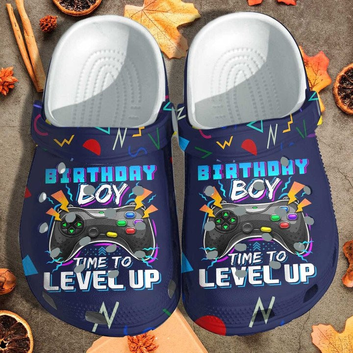Birthday Boy Level Up Shoes Gift For BoyGaming Boys Crocs Clog Gift For Birthday