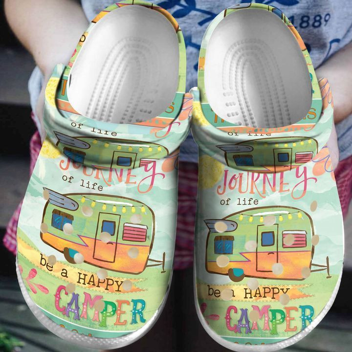 Camping Be Happy Camper Crocs Clog Shoes