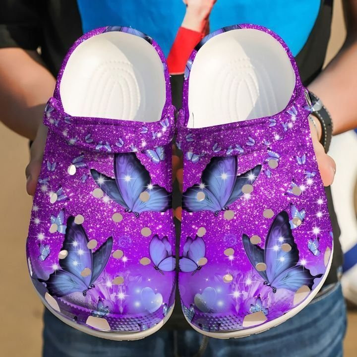 Butterfly Purple Crocs Clog Shoes