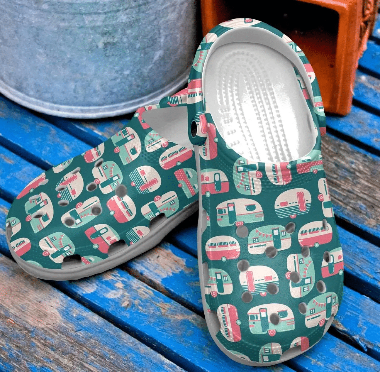 Camping Personalized Clog Custom Crocs Comfortablefashion Style Comfortable For Women Men Kid Print 3D Camping Van Pattern