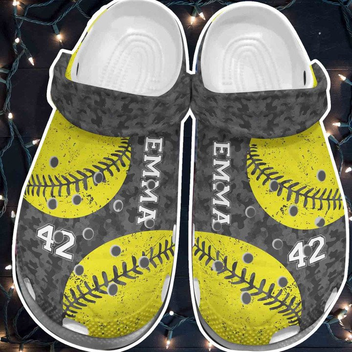 Green Baseball Ball Croc Shoes For Batter Funny Baseball Croc Shoes Custom Shoes For Men Women