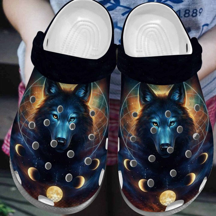 Magic Wolf Moon Shoes Crocbland Clogs