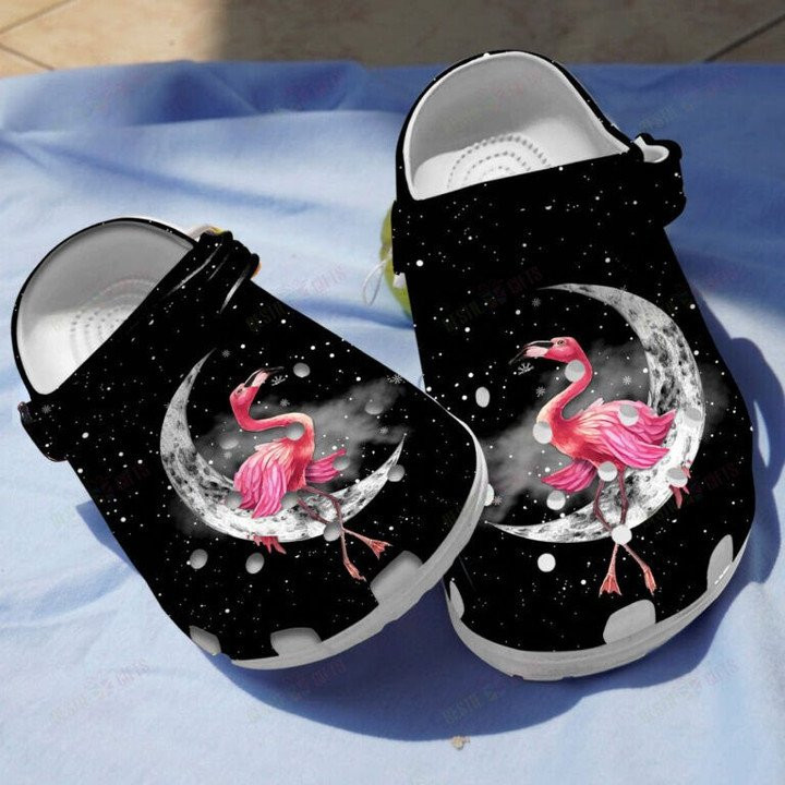 Flamingo On the Moon Shoes Crocs Clogs