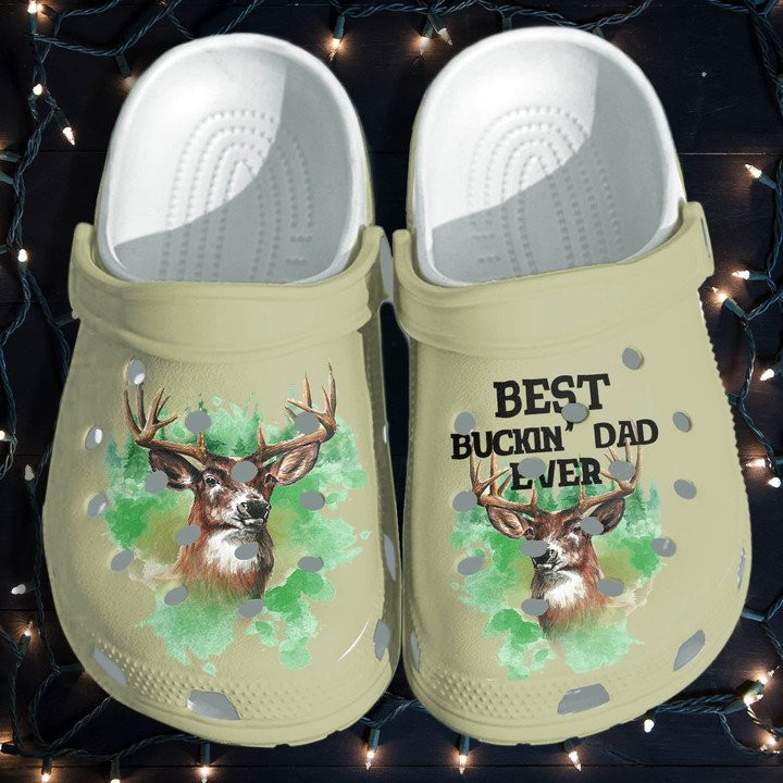 Best Buckin Dad Ever Deer Hunting Shoes Crocs Camping Deer Hunter Shoes