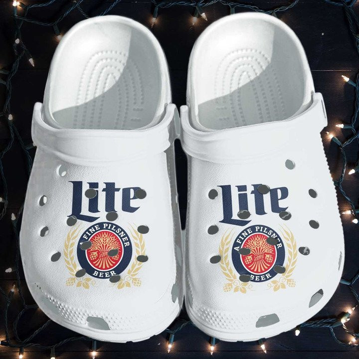 Miller Lite Funny Beer Drinking Crocs Clog Shoes